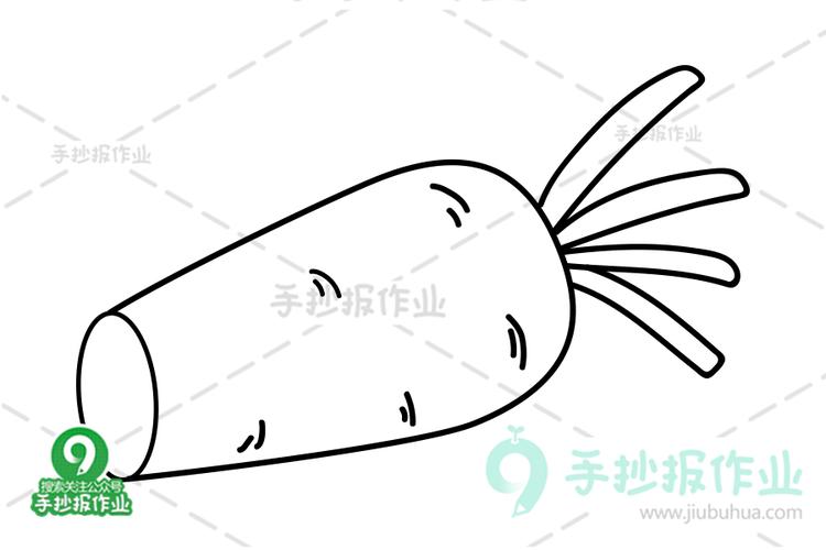 营养健康的胡萝卜简笔画