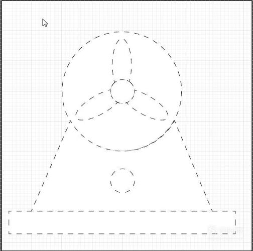 用ai制作一个电风扇的虚线简笔画