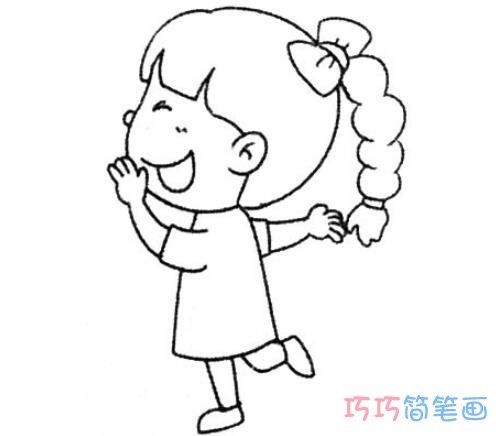 怎么画小女孩侧面手绘简单好看小女孩简笔画图片