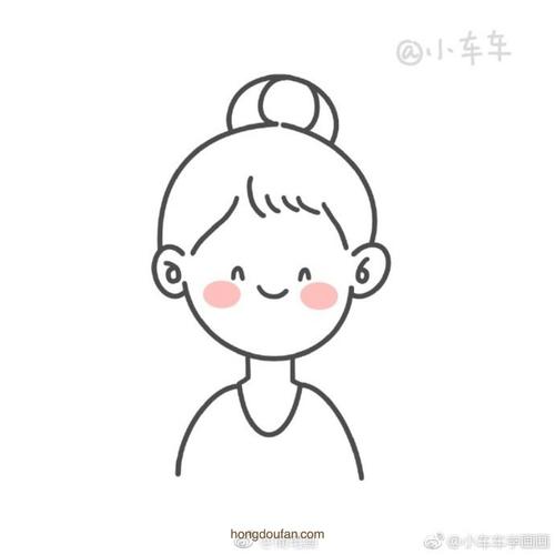 15个可爱的女生头像卡通儿童简笔画-红豆饭小学生简笔画大全