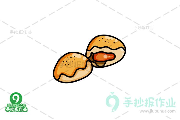 蛋黄酥简笔画