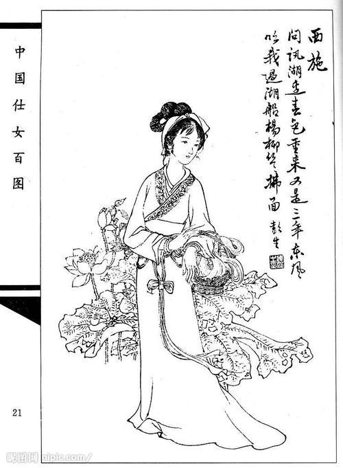 中国古代四大美女超级简笔画