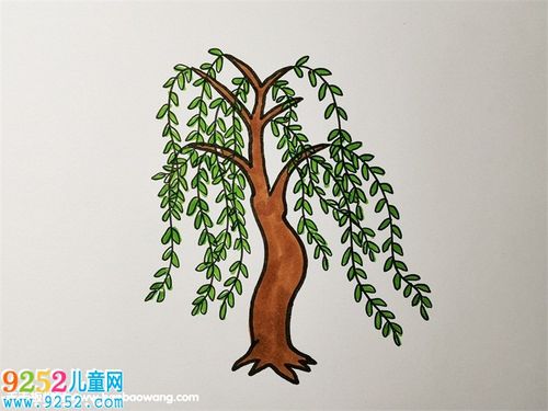 简单又好看的柳树画法柳树简笔画