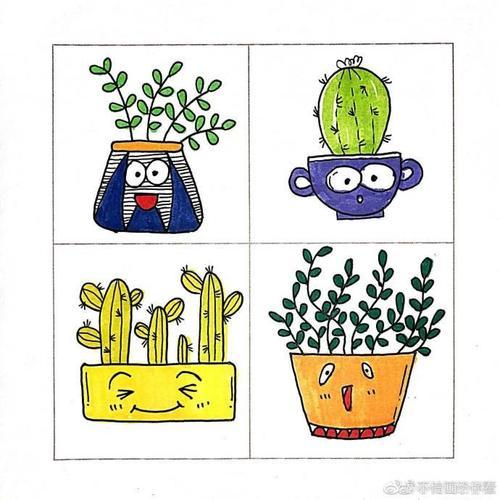 拟人化植物简笔画