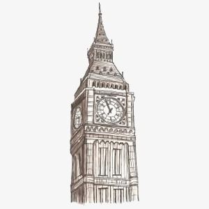 英国标志性建筑大本钟简笔画