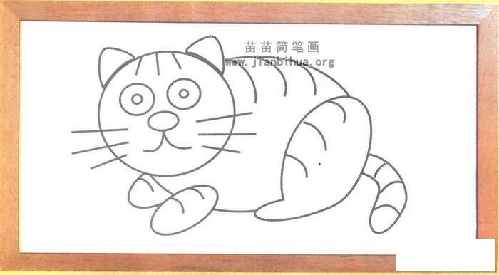 小猫简笔画彩色图片教程