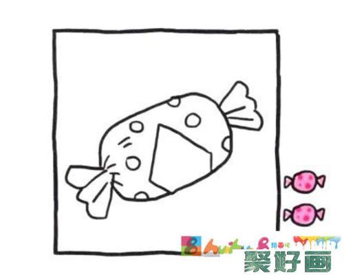 四步画出糖果简笔画图片怎么画简笔画教程