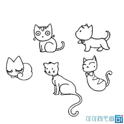 超可爱的简笔画猫咪