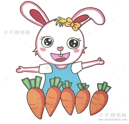 兔子简笔画兔子简笔画涂色兔子简笔画可爱兔子简笔画q版萌图