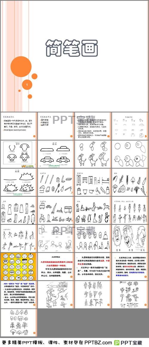 简笔画ppt下载幻灯片模板免费下载