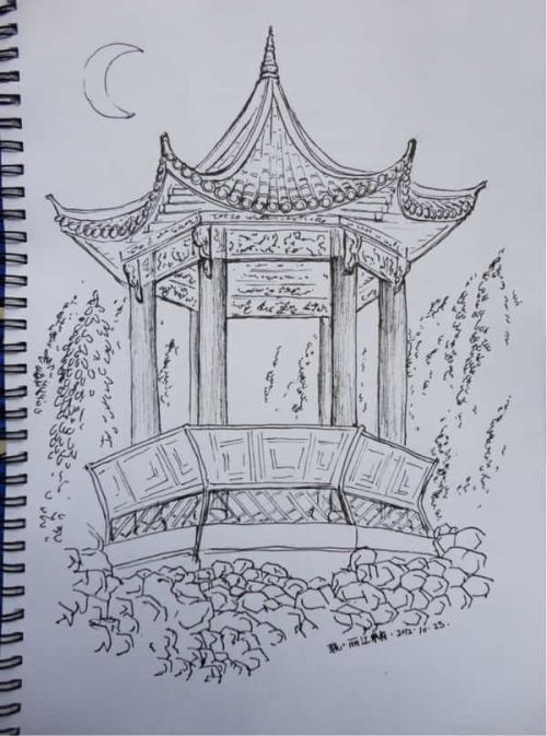 版纳风景简笔画