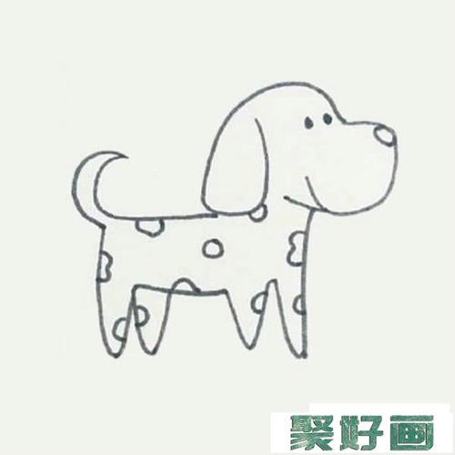 斑点狗简笔画的画法步骤教程怎么画简笔画教程