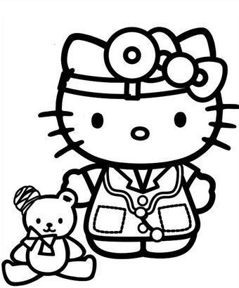 凯蒂猫hello kitty简笔画图片大全17