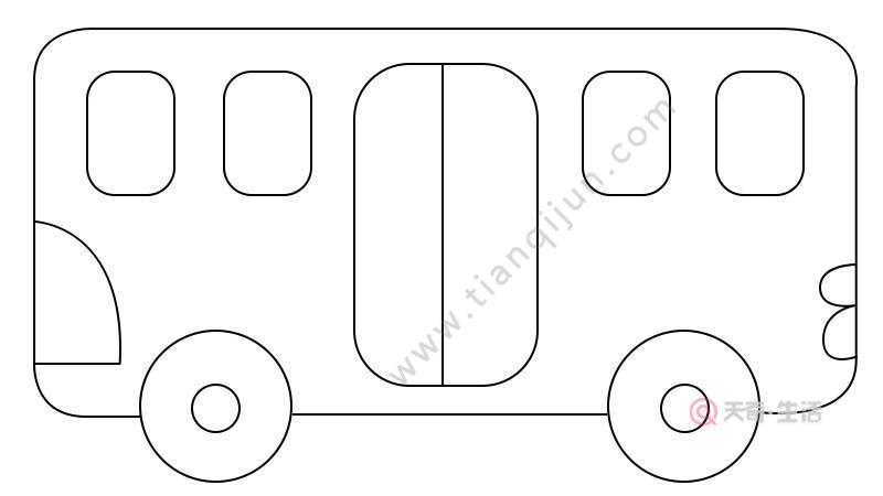 公交车简笔画 公交车的画法