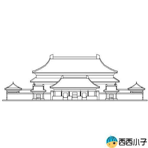 北京故宫简笔画图片素材