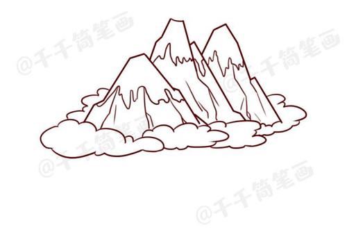 山峰简笔画步骤图