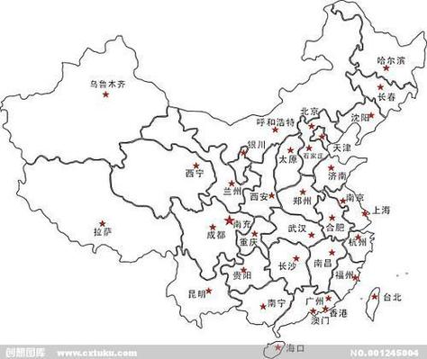 中国省行政地图简笔画