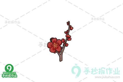 一枝梅花简笔画