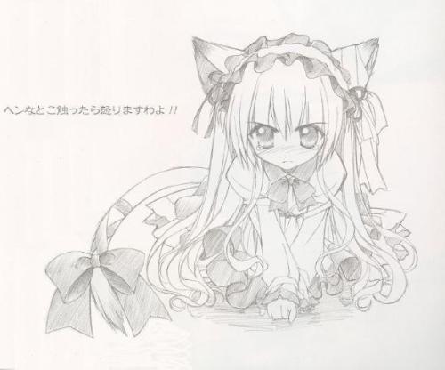 动漫简笔画猫女