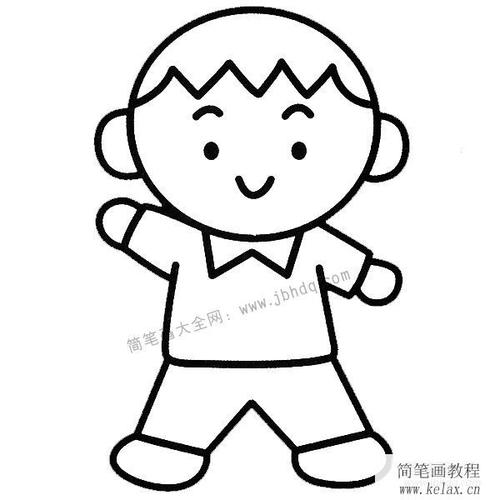 首页 人物简笔画 小男孩简笔画  幼儿学画帅气的小男孩