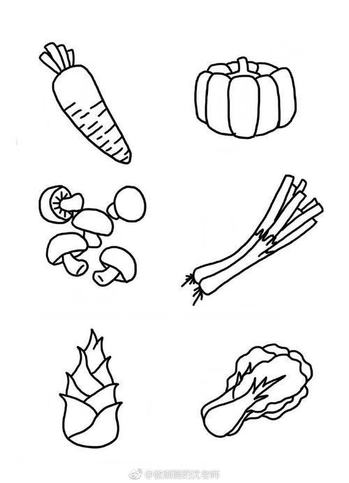 儿童水果蔬菜简笔画大图