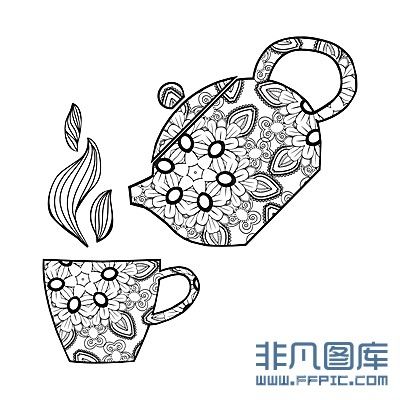 茶杯茶具的简笔画