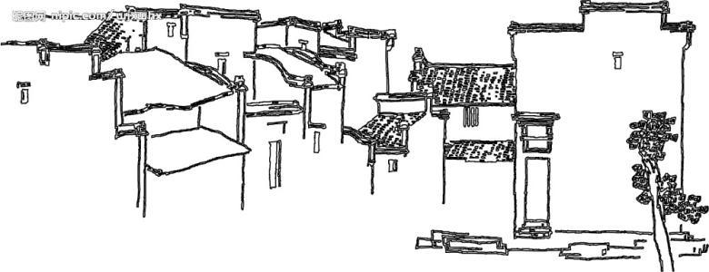 徽派民居简笔画