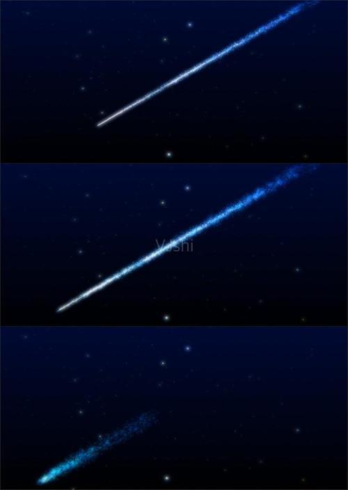 美丽的流星夜晚星空简笔画