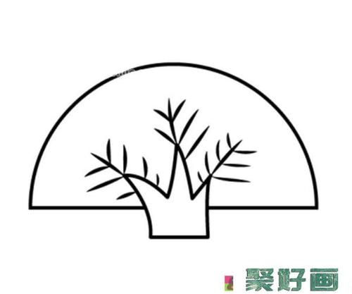 扇形大树简笔画彩色图片怎么画简笔画教程