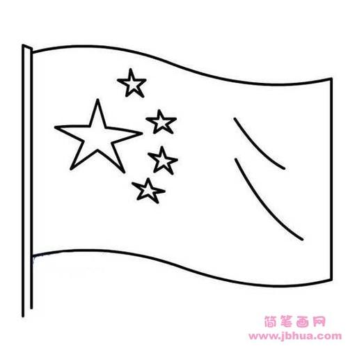 小学生国庆节简笔画图片五星红旗