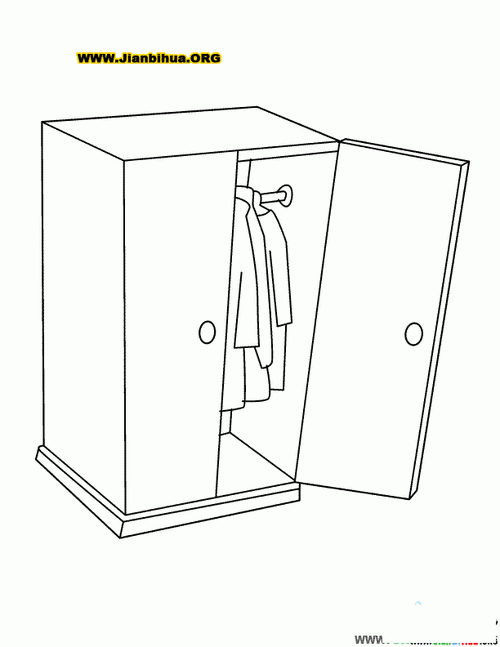 大衣柜和晾衣架简笔画图4张