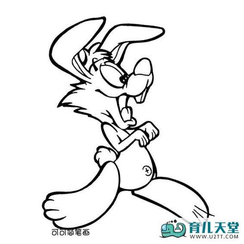 简笔画动物兔子受惊吓的兔子卡通漫画