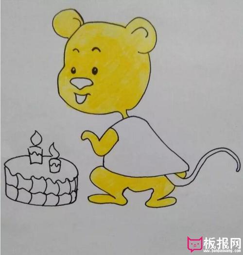 简单的动物简笔画教程小老鼠过生日