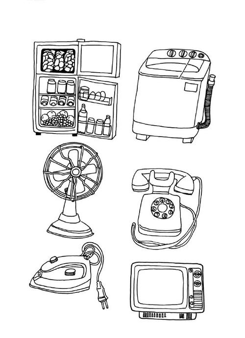 各类日用品家电桌椅文具简笔画教程