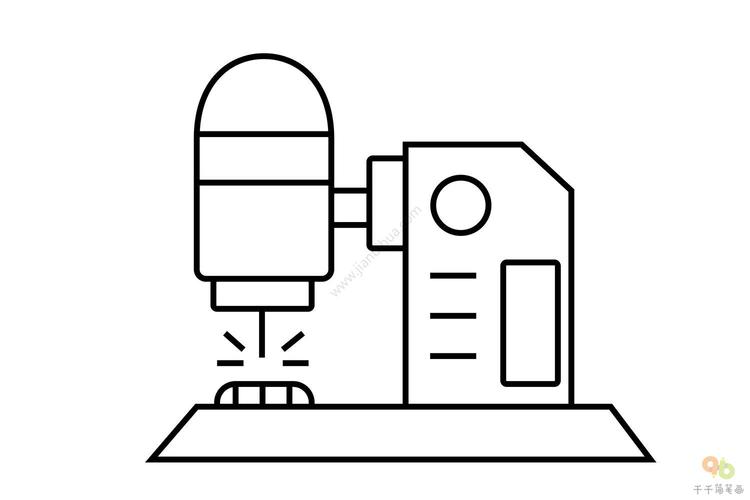 零件加工机器人简笔画