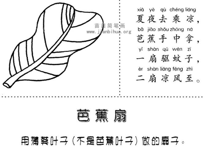 芭蕉扇简笔画儿歌与知识