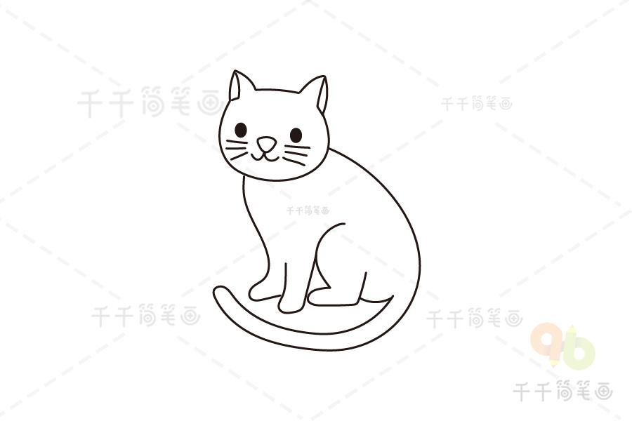 小猫简笔画可爱画法