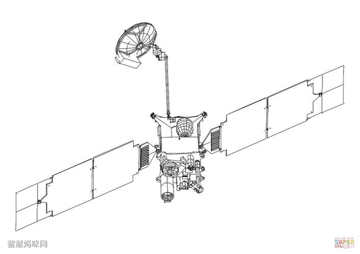卫星航天器简笔画图片