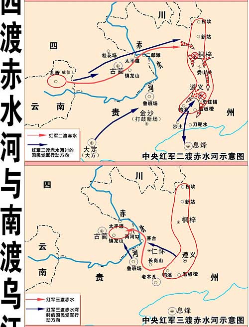 红军四渡赤水简笔画