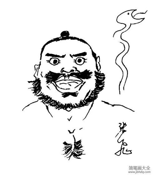 三国人物头像张飞简头像简笔画