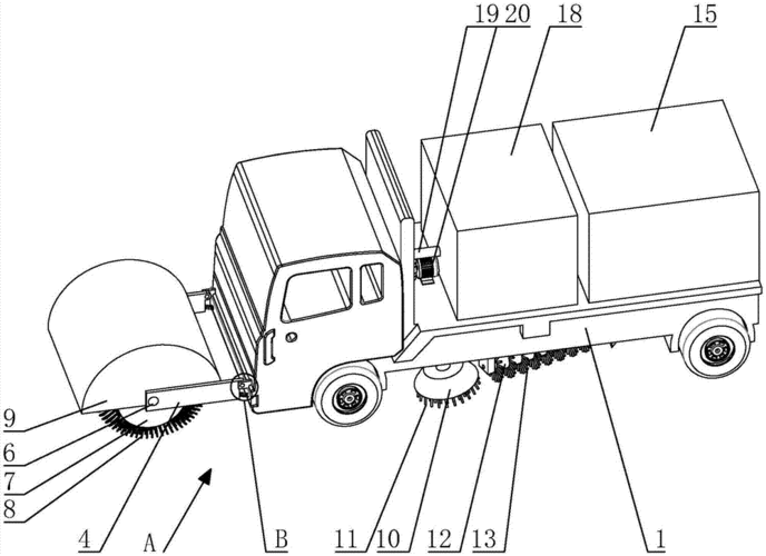 道路维修车简笔画