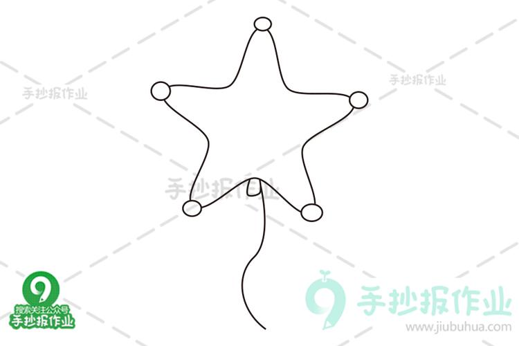 星星气球简笔画