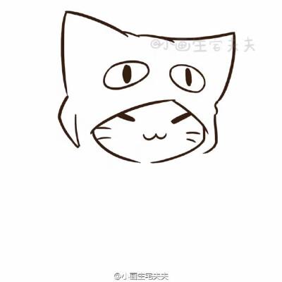 小猫侧身简笔画