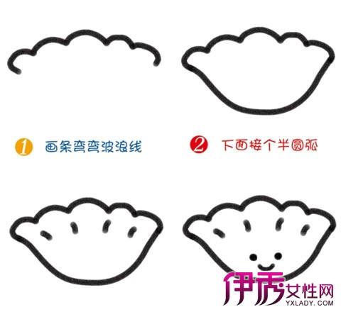 一个饺子简笔画图片大全