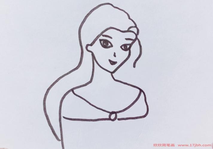 长发美女简笔画步骤美女怎么画