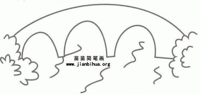 小桥流水简笔画怎么画图解