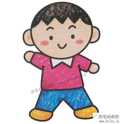 首页 人物简笔画 小男孩简笔画  幼儿学画帅气的小男孩