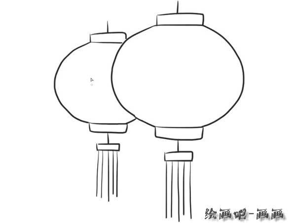 新年春节灯笼简笔画步骤图片教程