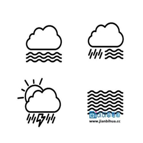 天气预报简笔画整体图