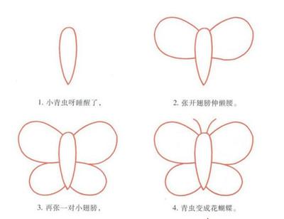 简笔画花蝴蝶的步骤